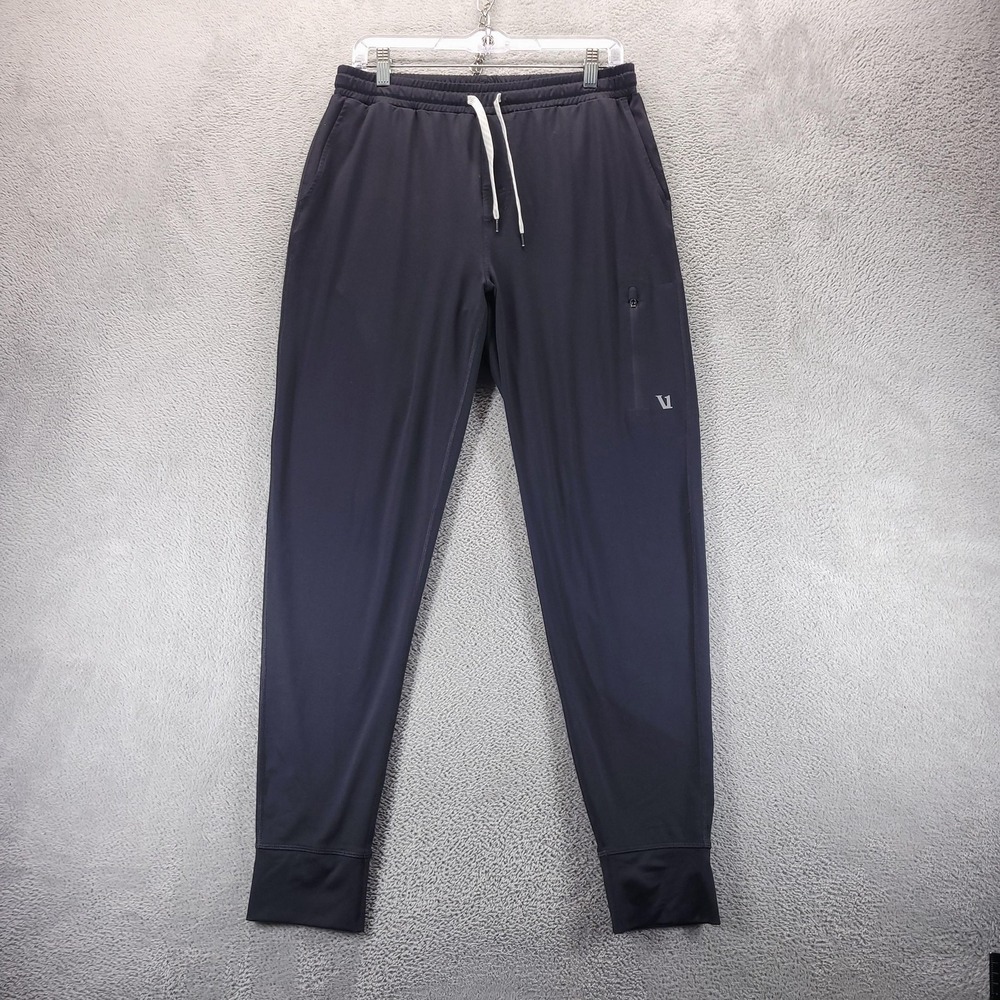 Vuori Pants Mens M Black Sunday Performance Joggers Zip Pocket Gym Running